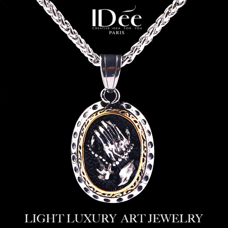 法国IDee吊坠男潮牌 时尚情侣项链挂件饰品个性嘻哈银色创意礼物