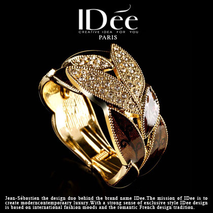 法国IDee欧美手镯宽女满钻夸张个性潮人饰品 时尚首饰生日礼物