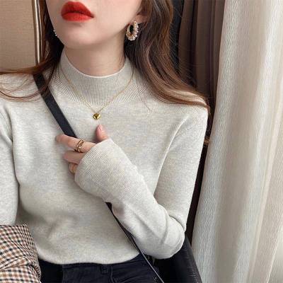 半高领打底衫女秋冬2025新款洋气内搭黑色毛衣高级感针织早春上衣