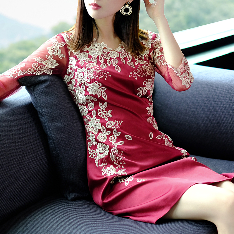 Big high-grade mother-in-law full dress wedding Mom outfit 2019 Year of fate Mid length version Large Dressin the Women's clothing/Boutique , Wedding/Cheongsam/Formal dress , Formal dress/Evening  category - from Buy2taobao.com to provide professional Taobao agent buy service