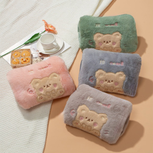 热水袋套子毛绒双插手暖手宝套暖宝宝暖水袋布套单卖可爱卡通外套