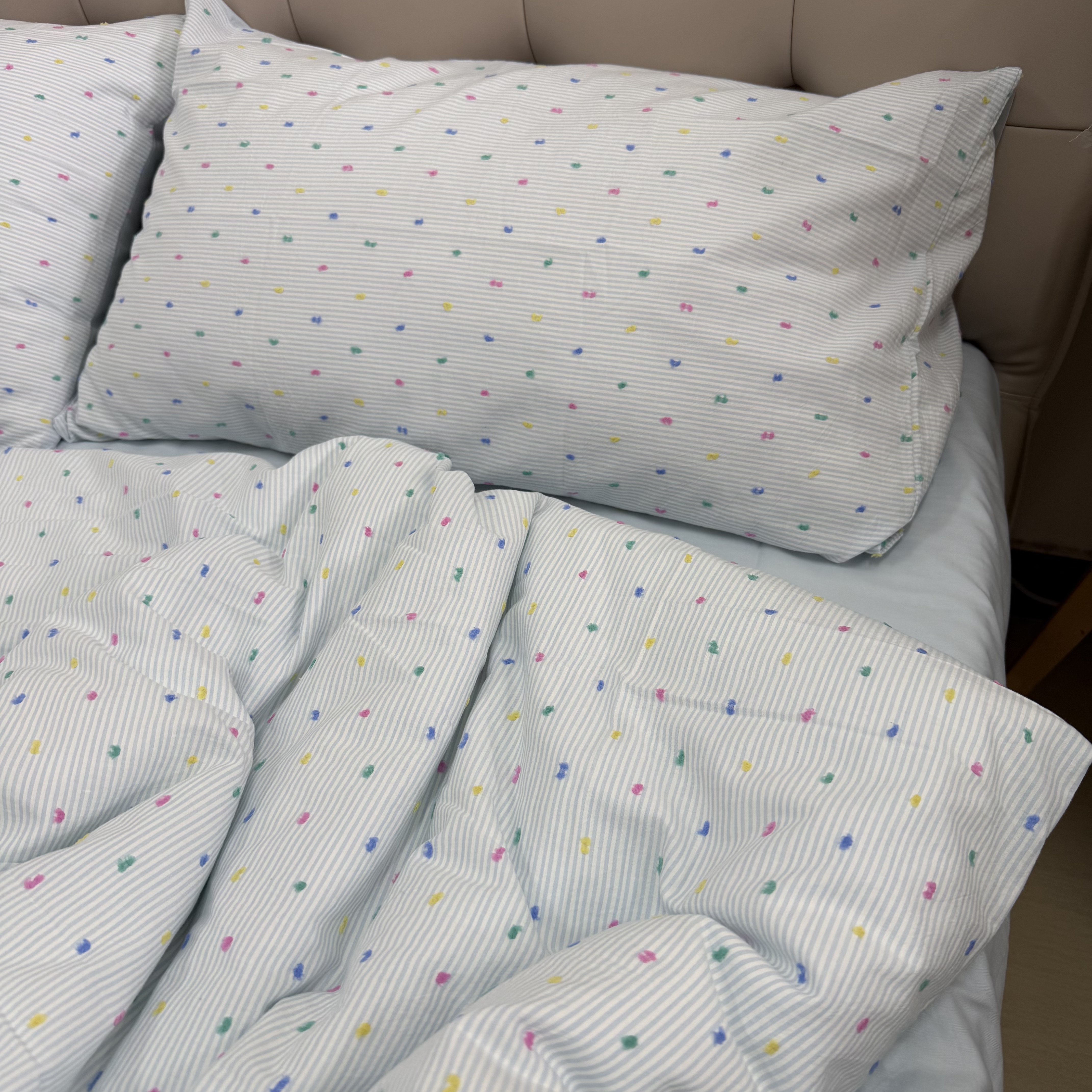 全棉小清新剪花彩虹糖四件套双人床1.8米床上用品一款三色