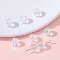 Глянцевое стеклянное украшение-шарик, 8mm, 8mm, 1mm, 10 шт