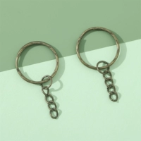 16 # античный голубой | Брелок железный, диаметр витка рельефный 2х25мм (круг рельефный 1,5*25 + 4 секции), внутренний диаметр кольца 20мм, длина цепочки 20мм, 10 шт.