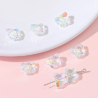 ❥Хит продаж, модель 17# «Бабочка» | Бусины стеклянные хрустальные 10х8мм, диаметр около 1мм, цвет белый AB, примерно 10 шт./упак.