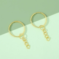 19 # золото | Железный брелок для ключей, круговая катушка диаметром 2х25мм (1,2*25+4 секции), внутренний диаметр кольца 20мм, длина цепочки 20мм, 10 шт.