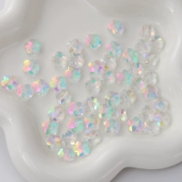 22 # Маленькие цветы | Бусины цветные со стеклянным напылением 10мм, апертура около 1мм, импортные цветные бусины, в упаковке около 10 шт./упак.