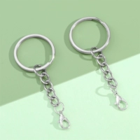 3 # Застежка-лобстер | Железная плоская подвесная застежка-карабин, диаметр 25 мм, диаметр проволоки 1,2 мм, общая длина 65 мм, около 10 шт.