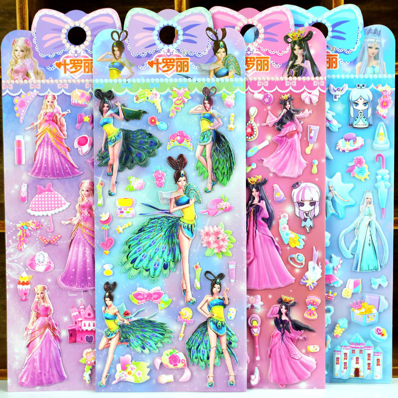 叶罗丽人物精灵梦卡通动漫立体粘贴画儿童卡通立体装饰泡棉贴贴纸