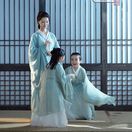 六一清平调魏晋风交领大袖襦裙古装直裾汉服与凤行同款汉服亲子装