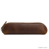 xmyb 2025新款 复古头层疯马牛皮真皮笔袋