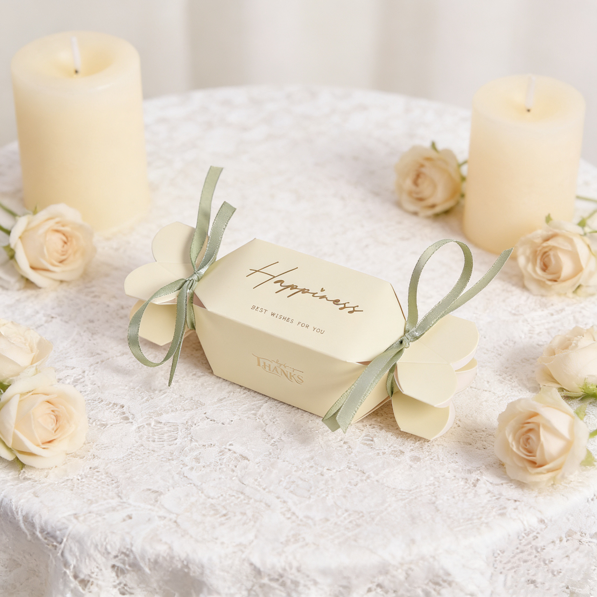 2026新款粉色蝴蝶结喜糖盒结婚喜糖袋婚礼感桌糖盒子婚礼现代简约