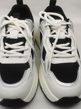 意尔康女鞋春季2025新款老爹鞋女厚底网面休闲运动鞋5182AD08625U