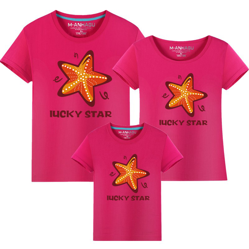 博森新潮全家三口四口短袖纯棉T恤亲子装 情侣装海星BS202011,男装,T恤,淘宝优惠券,粉丝福利购,淘宝优惠卷