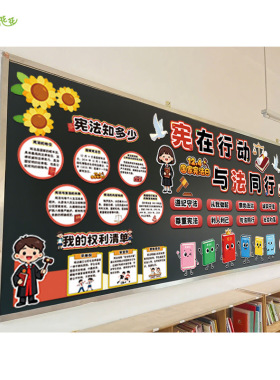 中小学宪法日主题墙环创