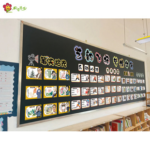 幼儿园小学艺术节主题墙布置教室黑板报装饰墙贴纸艺海拾贝艺术