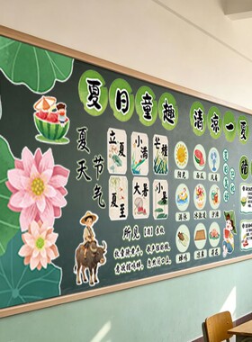 古风荷花夏日节气主题板报