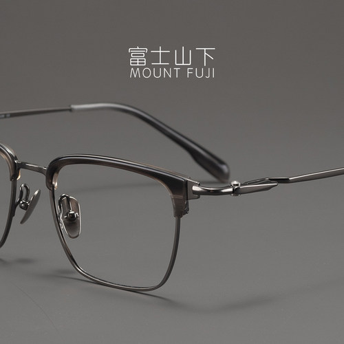 155mm大脸眼镜框男款超轻纯钛眼镜架近视可配男士气质方框眉线框