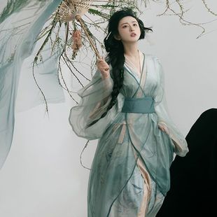 青衫吟原创汉服战国袍【醉玉】复原款刺绣印花汉服超仙古风魏晋风