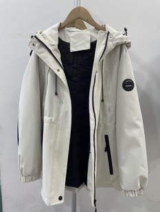 2025新款 加棉冲锋衣外套女冬季 连帽收腰休闲 3B59中长款 佳斯美QK