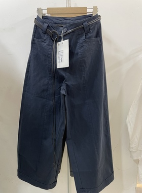 FFKY25926时尚百搭直筒阔腿裤流苏腰带高腰休闲山本裤女裤秋装