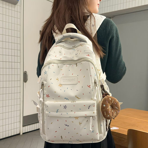 初中生书包女高颜值韩系ins风简约大容量双肩包大学生高中生背包