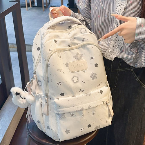 韩系书包初中女生ins小众高颜值背包高中生大容量轻便少女双肩包