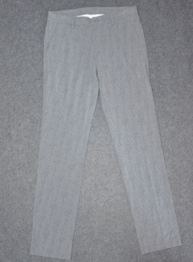 VJ男装夏薄西裤 时尚简约印花上班休闲长裤 潮牌灰色直筒裤子2517