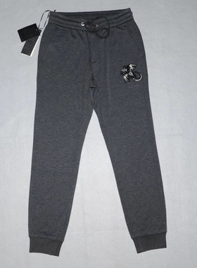 A男装秋冬中厚卫裤 时尚LOGO绣珠休闲长裤 潮牌修身裤子3775