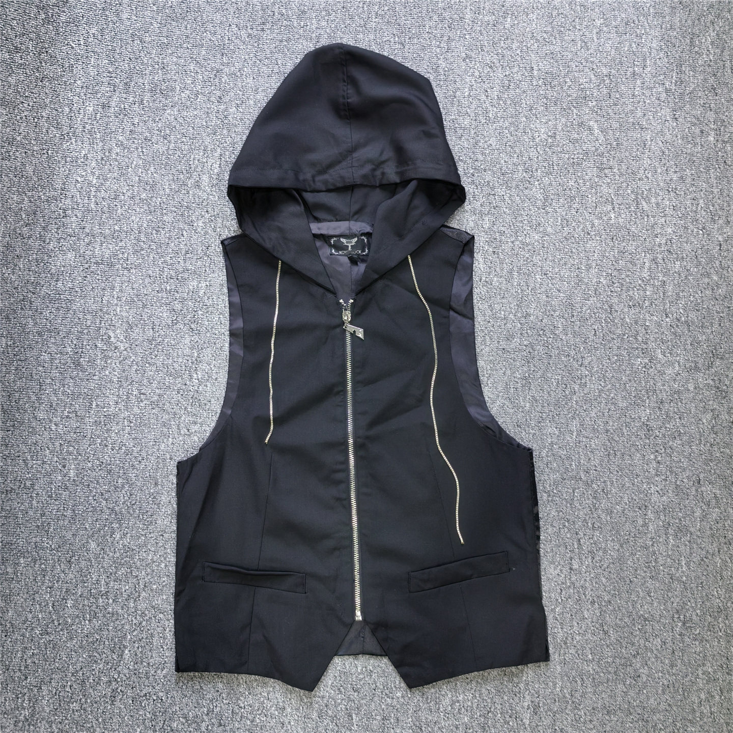 柜子尾货连帽无袖男女同款马甲背心 黑色薄款拉链开衫上衣 春,男装,常规马甲,淘宝优惠券,粉丝福利购,淘宝优惠卷
