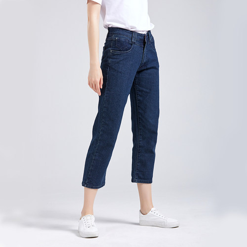 大码牛仔裤德国微弹直筒裤