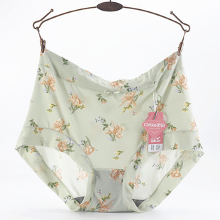 薄款 夏季 丝滑碎花冰丝速干透气石墨烯裆中高腰 女2024新款 彩田内裤