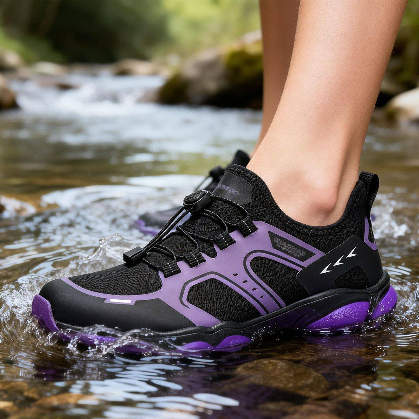 6782美骆世家男鞋防滑透气网布户外运动鞋轻便登山鞋女速干溯溪鞋