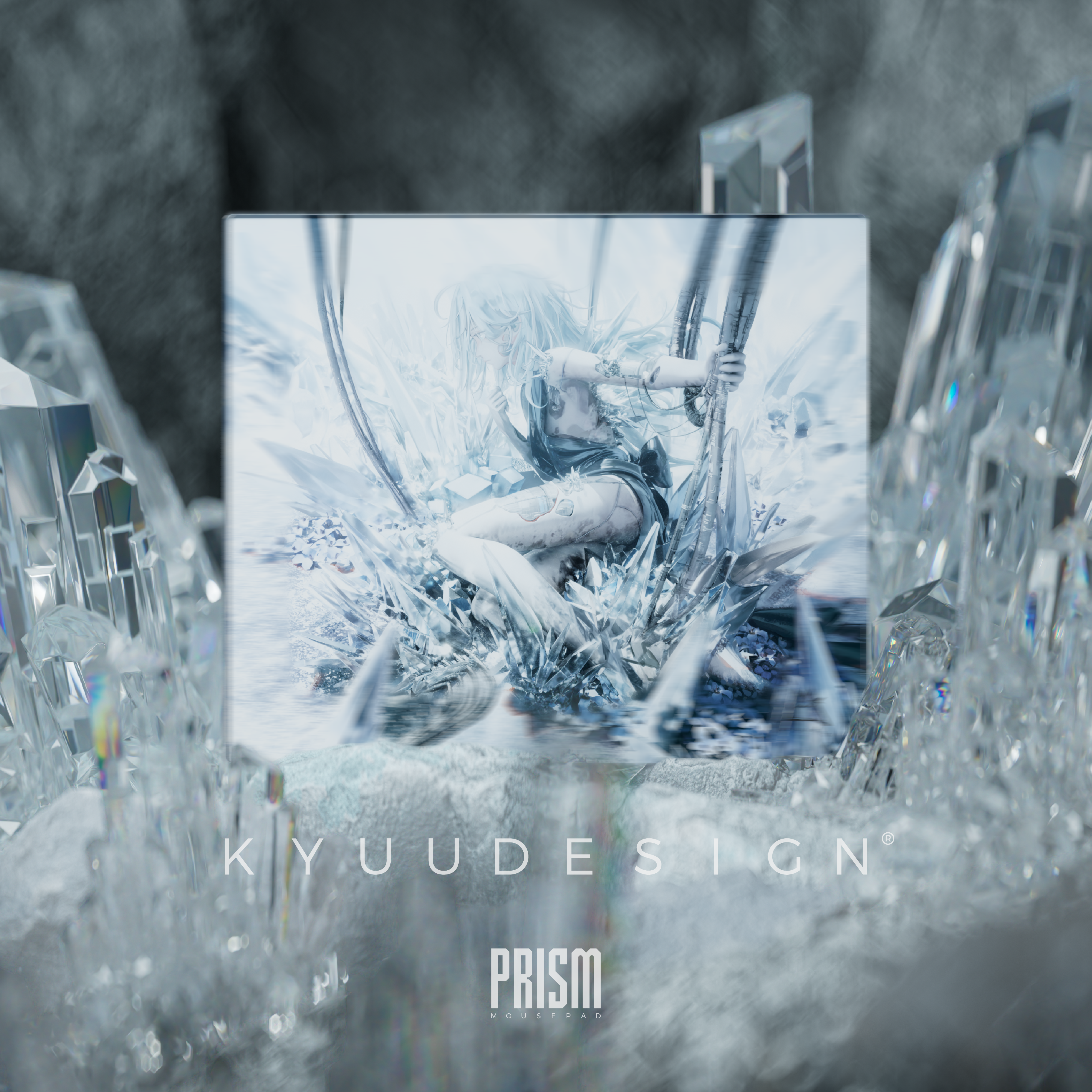 【KYUU DESIGN】「PRISM」棱镜 极速涂层1.5mm超薄玻璃鼠标垫