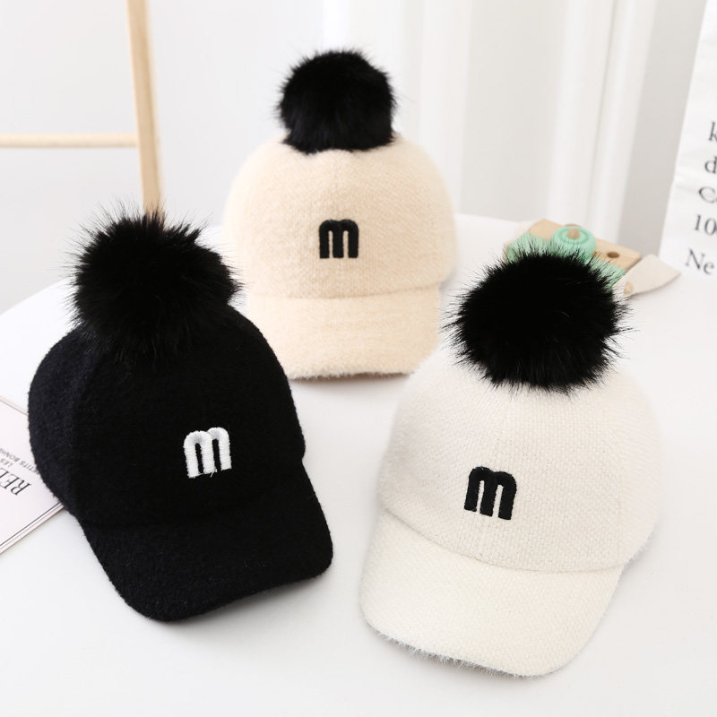 秋冬儿童帽子男童加厚毛球鸭舌帽女童潮流百搭棒球帽宝宝防寒帽子,童装/婴儿装/亲子装,帽子,淘宝优惠券,粉丝福利购,淘宝优惠卷
