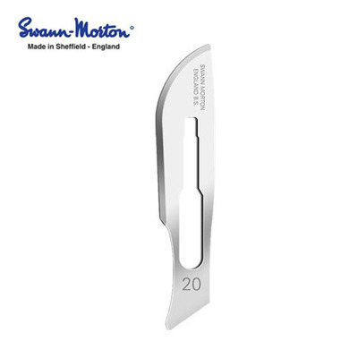 swann morton 20号手术刀片 英国进口圆头刀片 足浴修脚刀 碳钢