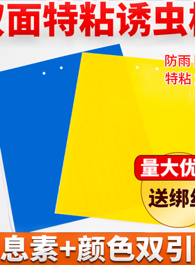 粘飞虫纸蓝板沾虫板黄板双面粘虫板诱虫板果园果蝇贴黏虫板针蜂贴