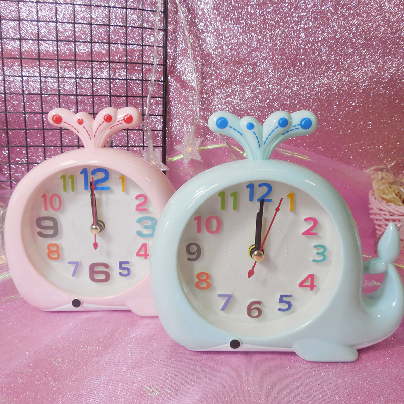 男孩女孩儿童闹钟可爱鲸鱼小闹钟小鱼时钟卧室摆钟床头钟起床闹铃