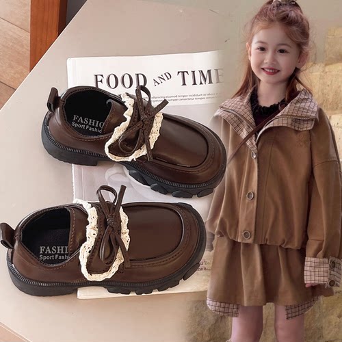 女童公主鞋2026春秋新款儿童甜美小皮鞋百搭乐福鞋中小童宝宝单鞋