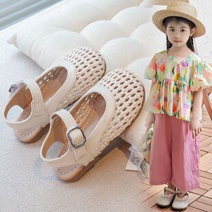 女童凉鞋2026春夏新款儿童鞋子软底包头凉鞋女宝公主风学步鞋超轻