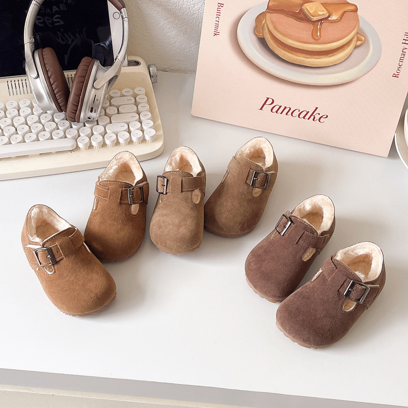 儿童加绒皮鞋2025秋冬季新款保暖宝宝棉鞋女童软底男童皮鞋勃肯鞋
