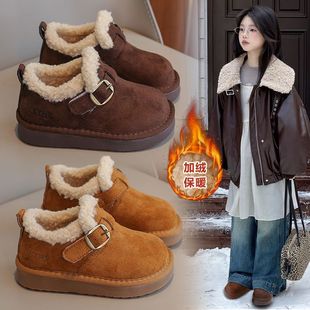 儿童雪地靴2025新款冬季鞋子女童靴女宝宝棉鞋加绒加厚防滑冬鞋潮