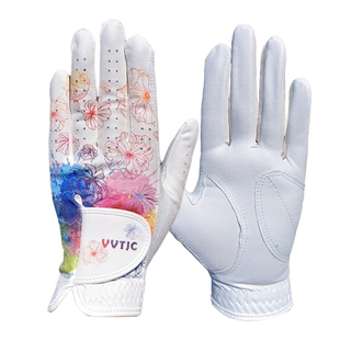 glove 高尔夫手套女进口韩国双手彩色花朵透气防滑耐磨运动golf