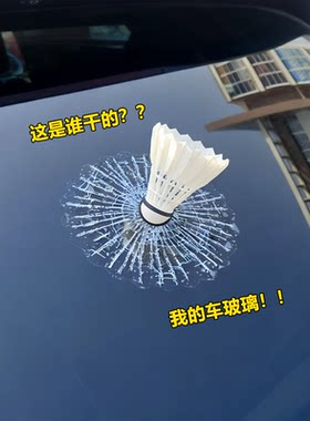 3D羽毛球立体球车贴恶搞朋友圈