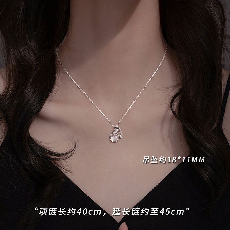 S999纯银项链本命年转运福袋女民族国风轻奢小众设计感锁骨链饰品
