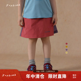 女童夏季山系百搭速干拼接短裤允儿妈2025新款时尚裙裤儿童半裙潮