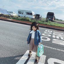 宽松牛仔外套中小童潮流百搭牛仔衣 允儿妈女童2019秋新款 儿童韩版