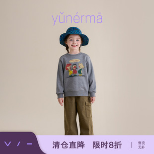 允儿妈女童2026新款美式复古卡通印花卫衣儿童春秋时尚长袖上衣潮