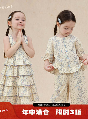 允儿妈姐妹款蛋糕裙短袖裤子套装