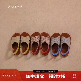 允儿妈女童2025夏季新款波点交叉凉鞋宝宝儿童百搭露趾软底鞋鞋子
